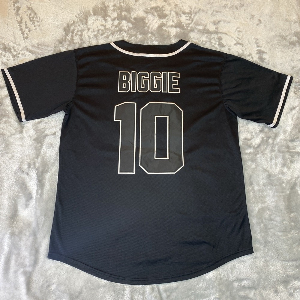 Notorious B.I.G x Bad Boy Records Tribute #10 Baseball Jersey Men L Black Biggie